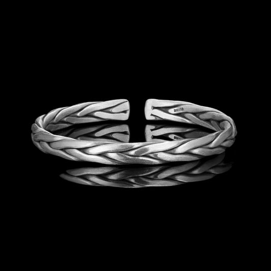 THE WOVEN BANGLE BRACELET. - 925 STERLING SILVER