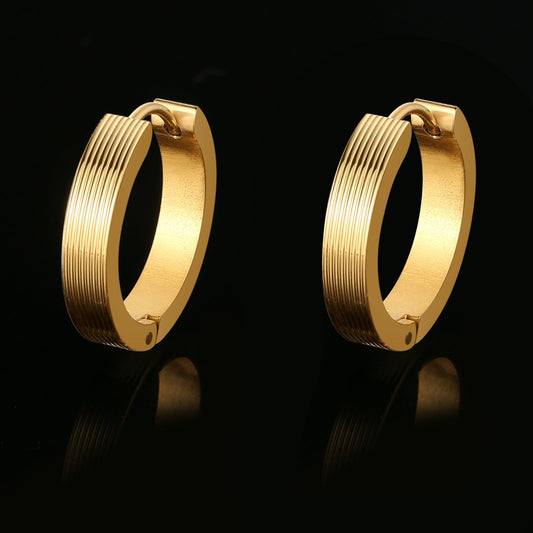 GOLD HOOPS EARRINGS.